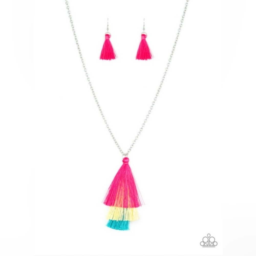 Paparazzi ♥ Triple The Tassel - Multi ♥ Necklace - Picture 1 of 3
